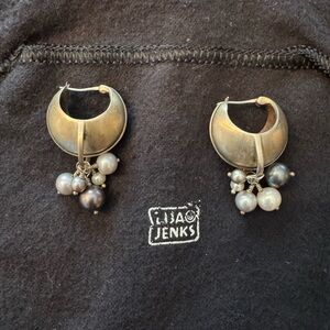 Clara Jenks Elegant Silver and Pearl Earrings
